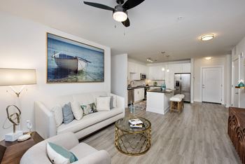 Spacious living areas with oversized windows at Anchor Riverwalk, Florida